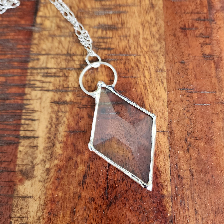 Stained Glass Diamond Pendant