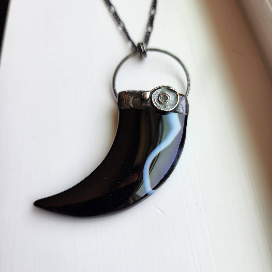 Large Agate Claw Pendant