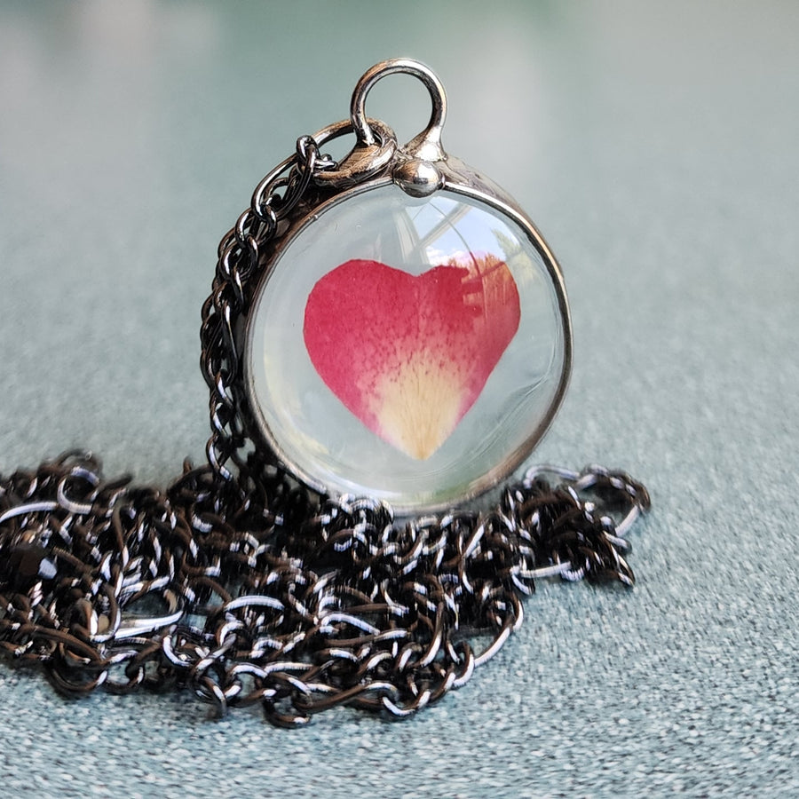 Heart Shaped Rose Petal Necklace