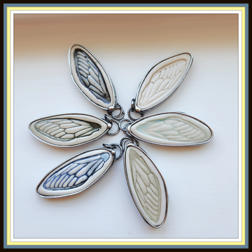 Year of the Cicada, Porcelain Cicada Pendant Necklace