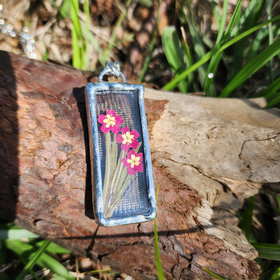 Real Pressed Flower Jewelry, Rose Petals, Stained Glass