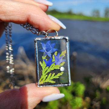 Real Pressed Flower Jewelry, Stained Glass