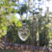 Wish Dandelion Heart Necklace with 3 or 4 Seeds
