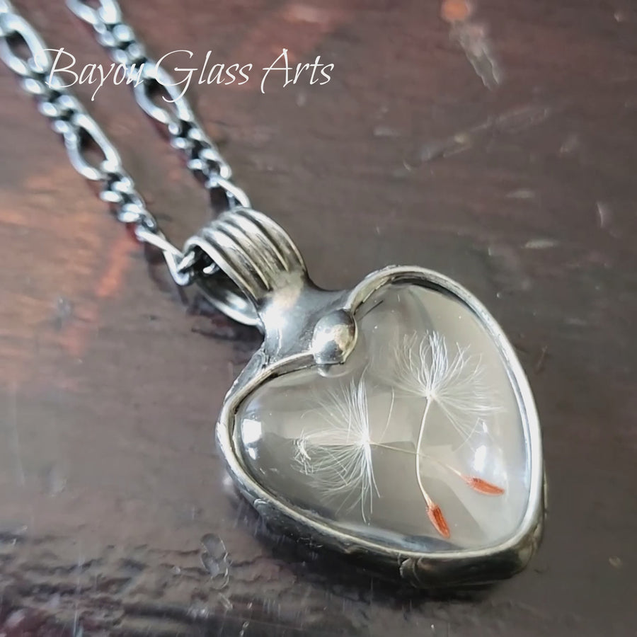 Wish Dandelion Heart Necklace