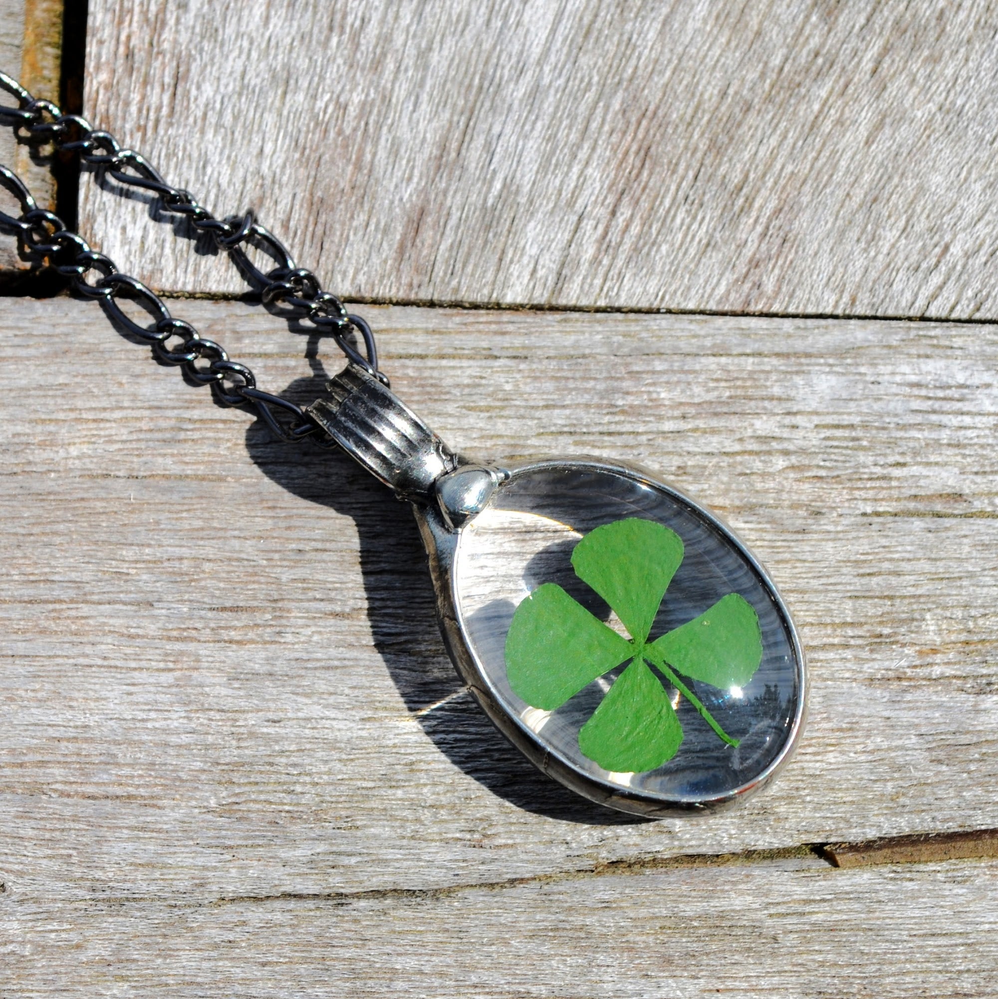 Real Four Leaf Clover Necklace