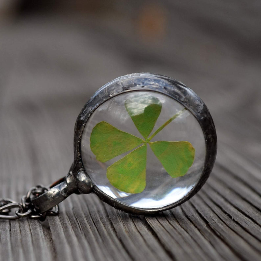 Handmade_lucky_charm_green_four_leafed_clover_by_bayou_glass_arts