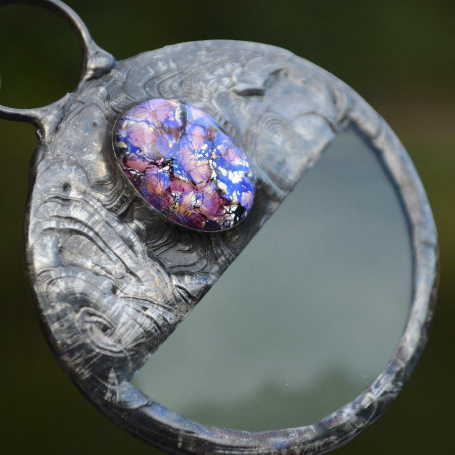 Magnifying_Pendant_with_Purple_Glass_Inset_Closeup_Truly_Handmade_by_Louisiana_Artisan_at_Bayou_Glass_Arts_Studio.