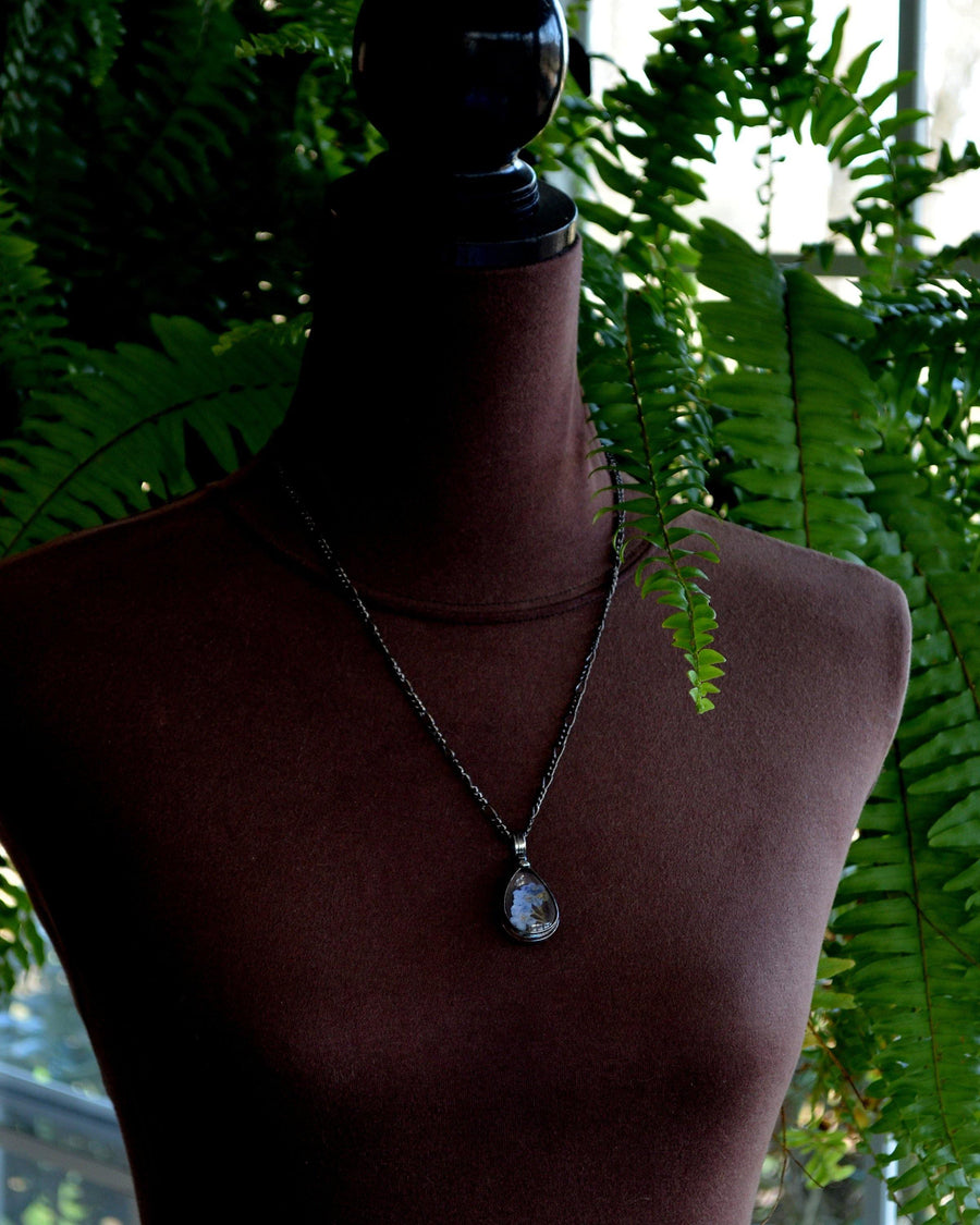 Lavender_Necklace_on_bust_showing_length