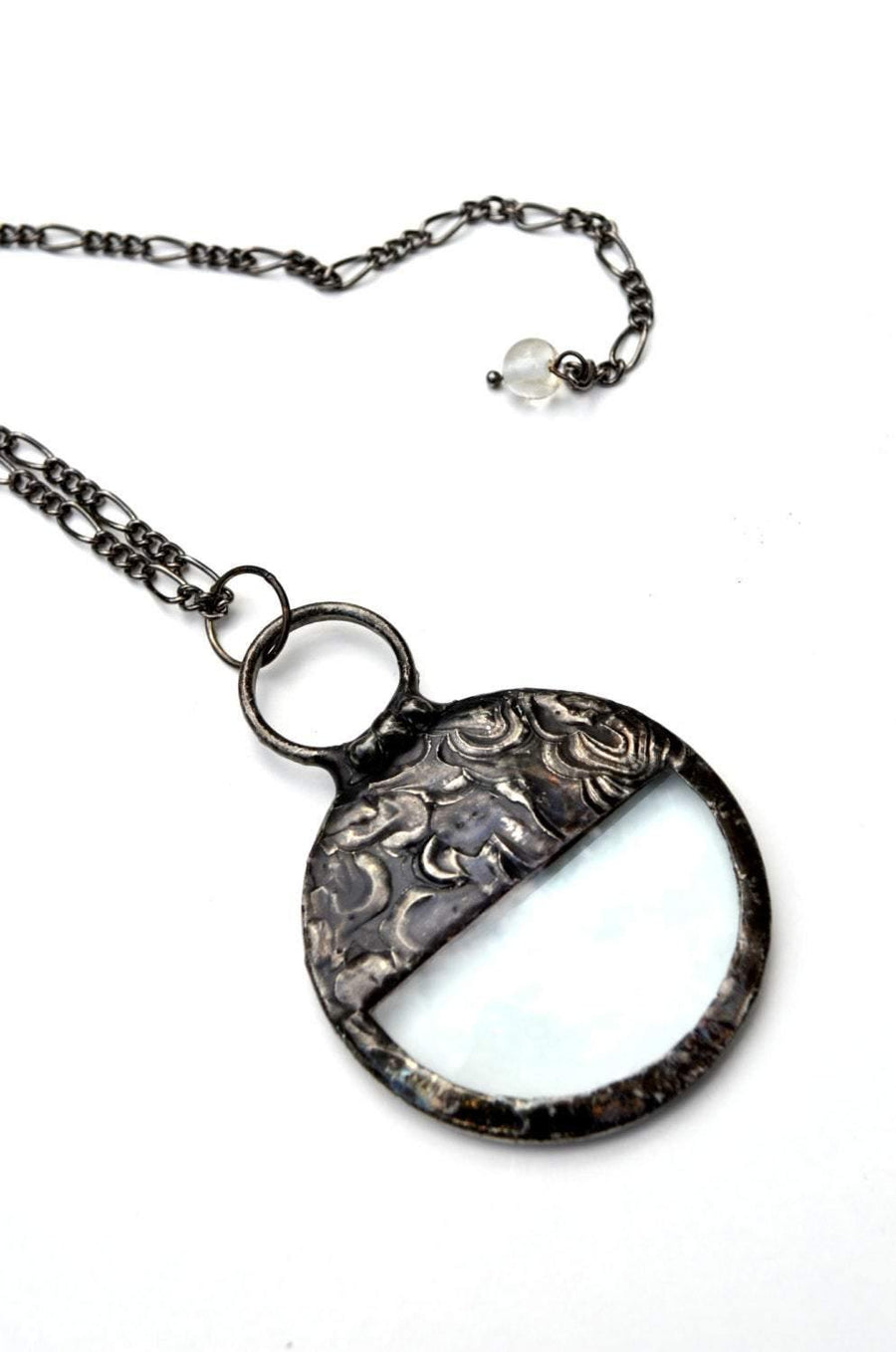 Magnifying Glass Necklace with Metal work