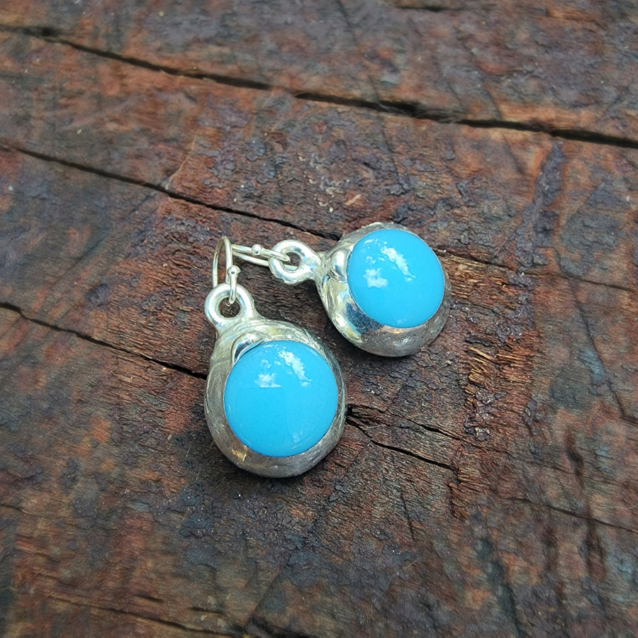 Baby Blue Ceramic Dot Earrings