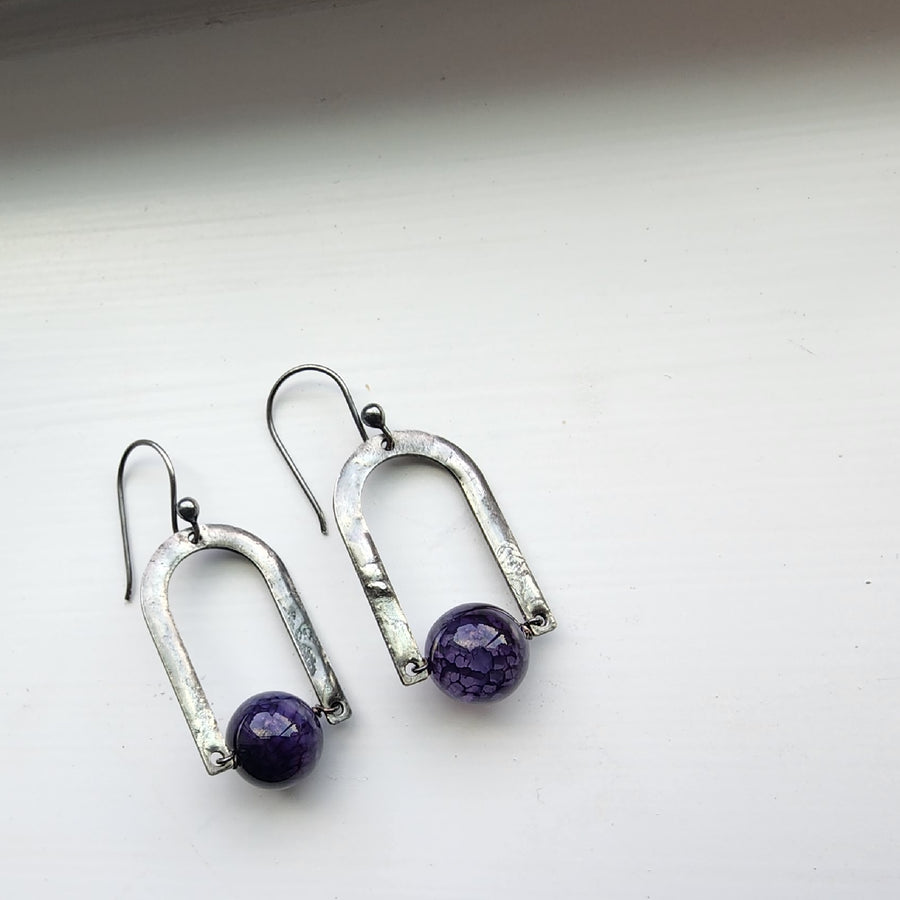 Handmade Agate Bead Earrings - SOLD