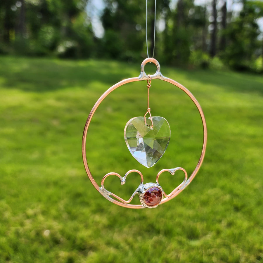 Round Heart Sun Catcher - SOLD