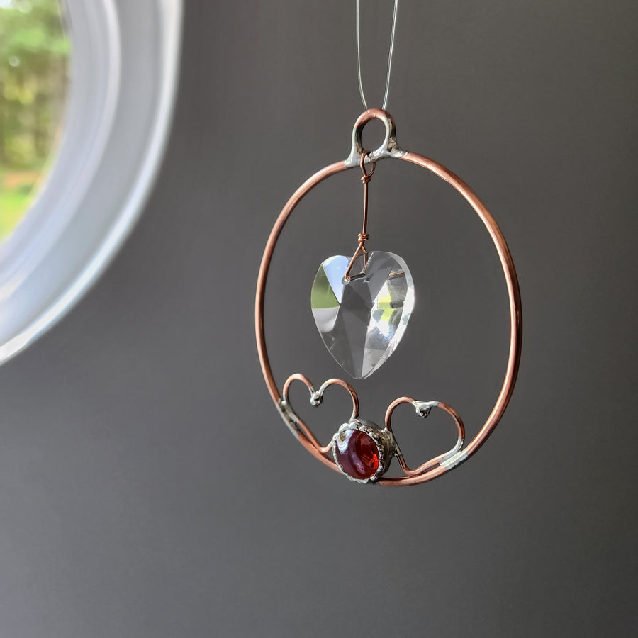 Round Heart Sun Catcher - SOLD