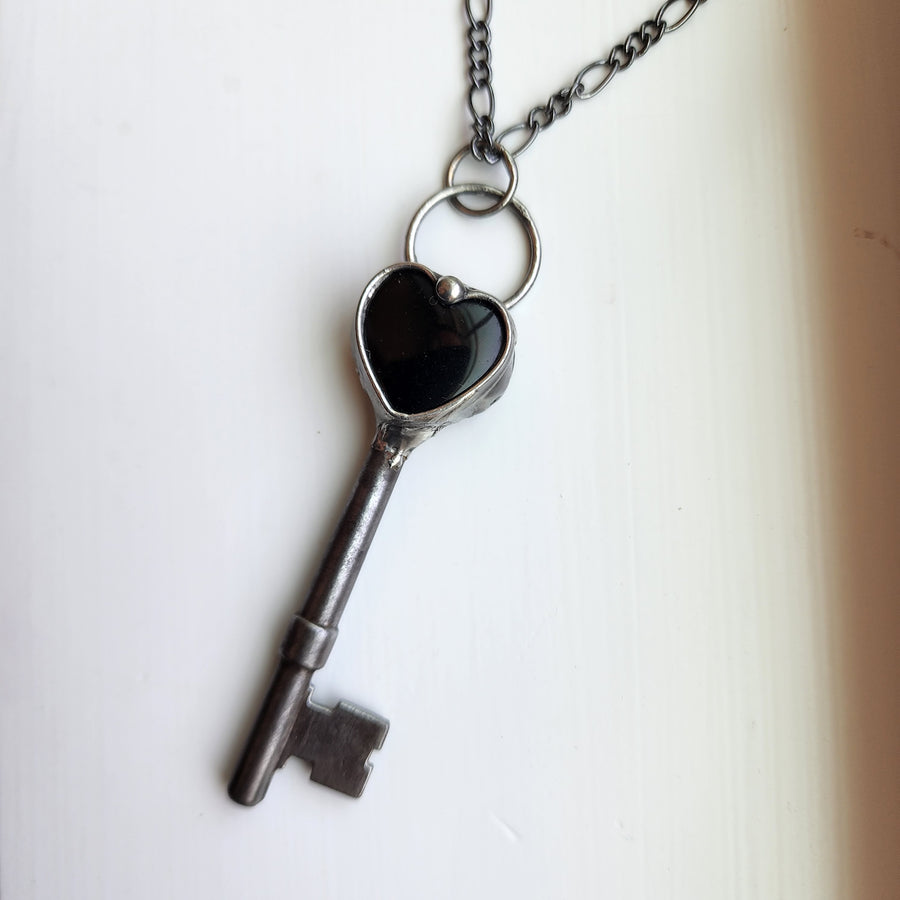 Key to My Black Heart Pendant Necklace