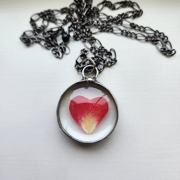 Heart Shaped Rose Petal Necklace