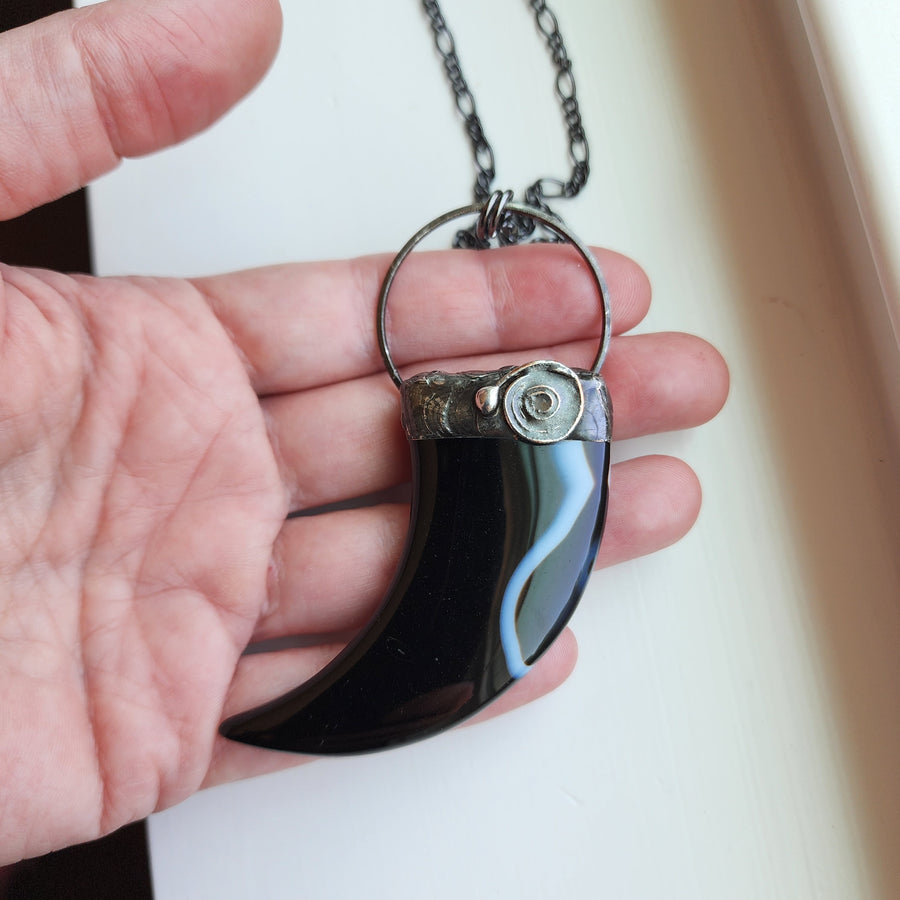 Large Agate Claw Pendant