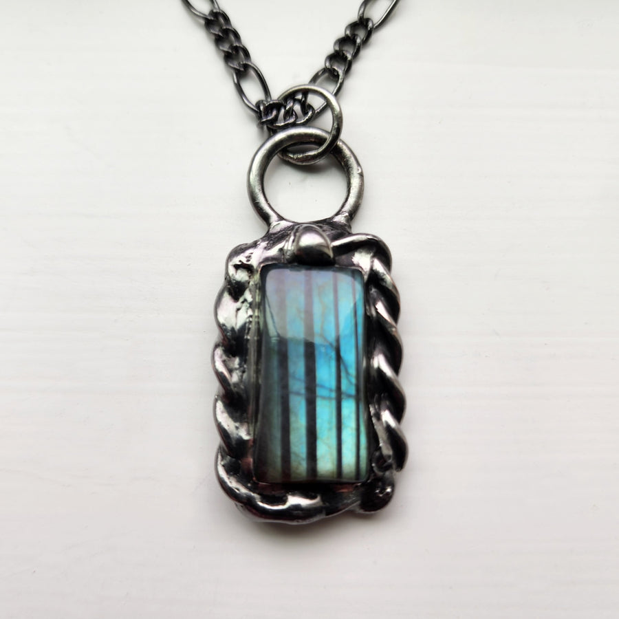 Rectangle Labradorite Pendant Necklace