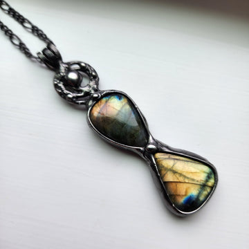 Double Labradorite Pendant Necklace - SOLD