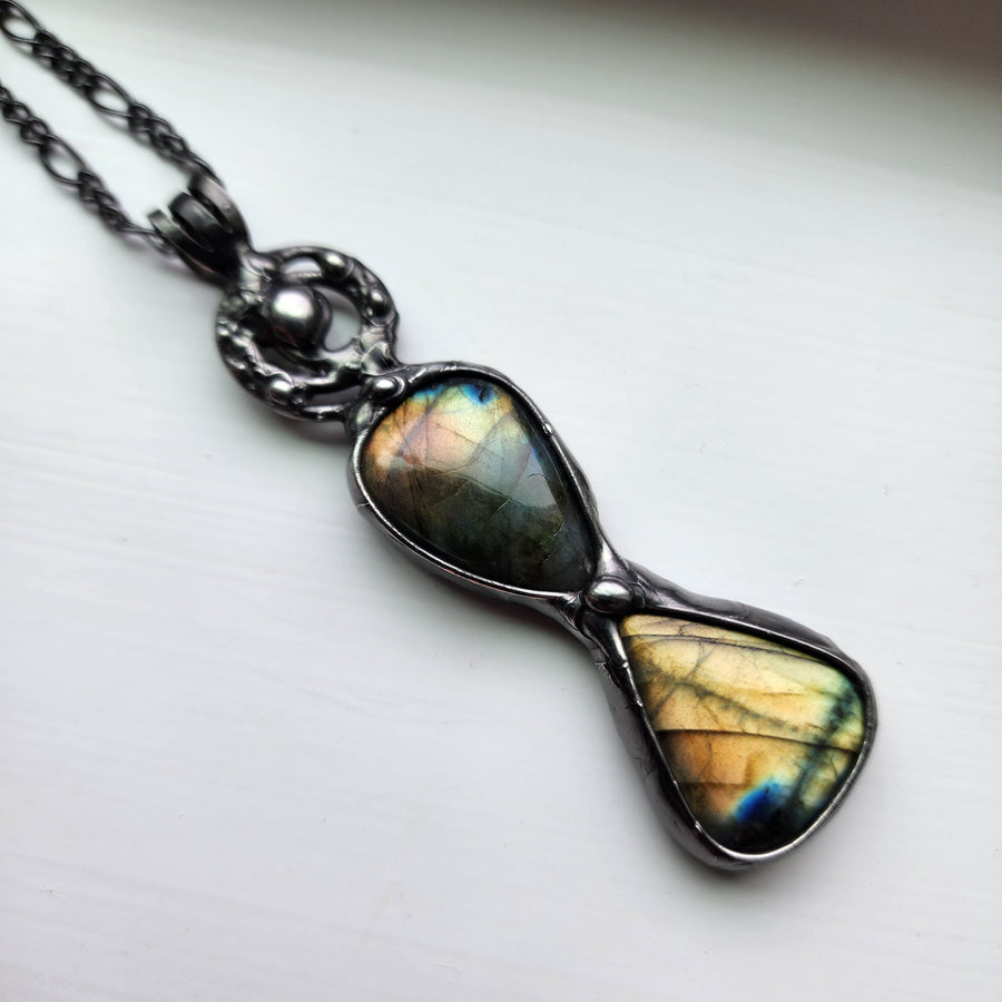 Double Labradorite Pendant Necklace - SOLD