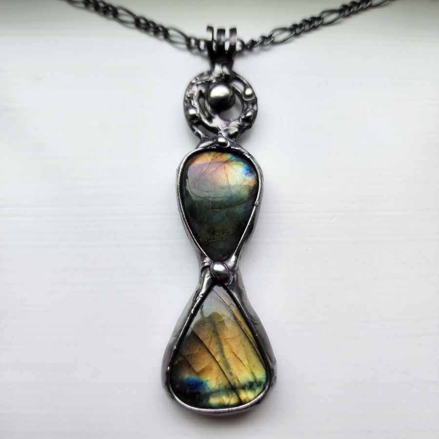 Double Labradorite Pendant Necklace - SOLD