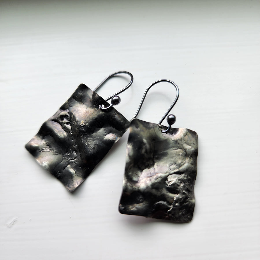 Rectangle Mixed Metal Earrings