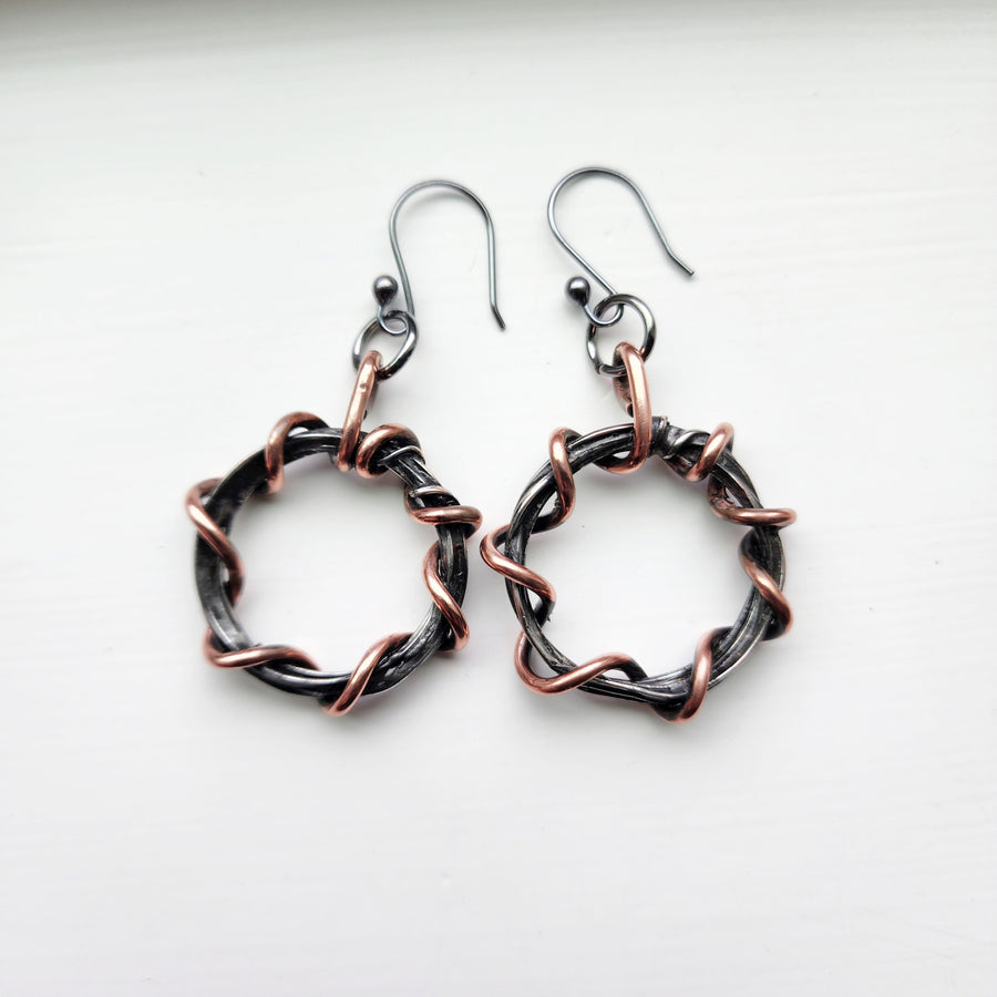 Mixed Metal Twisted Hoops