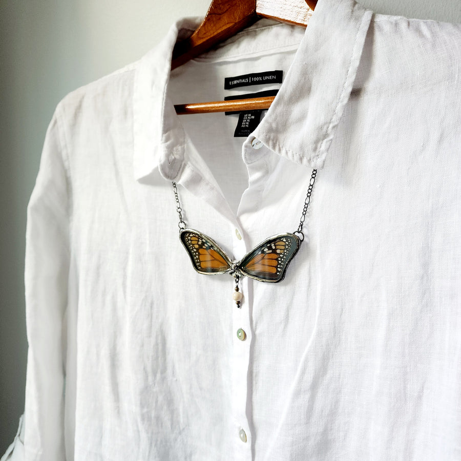 Large Butterfly Wing Necklace - SOLD