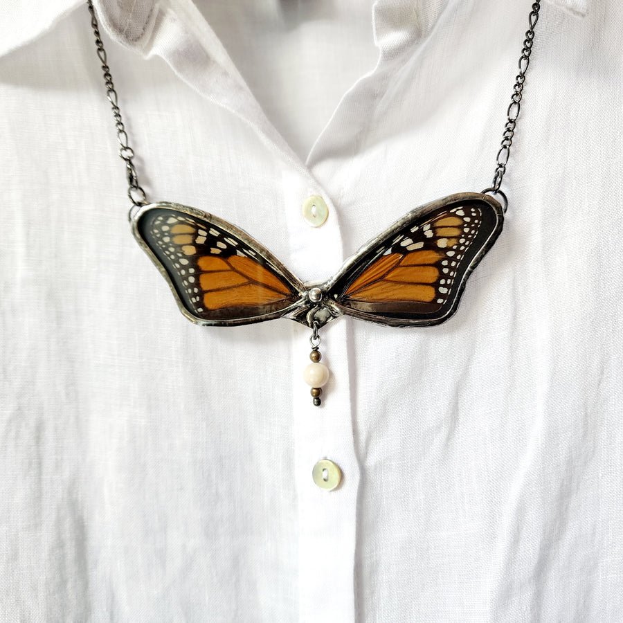 Large Butterfly Wing Necklace - SOLD
