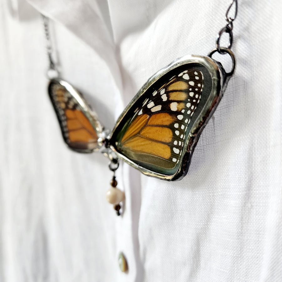 Large Butterfly Wing Necklace - SOLD