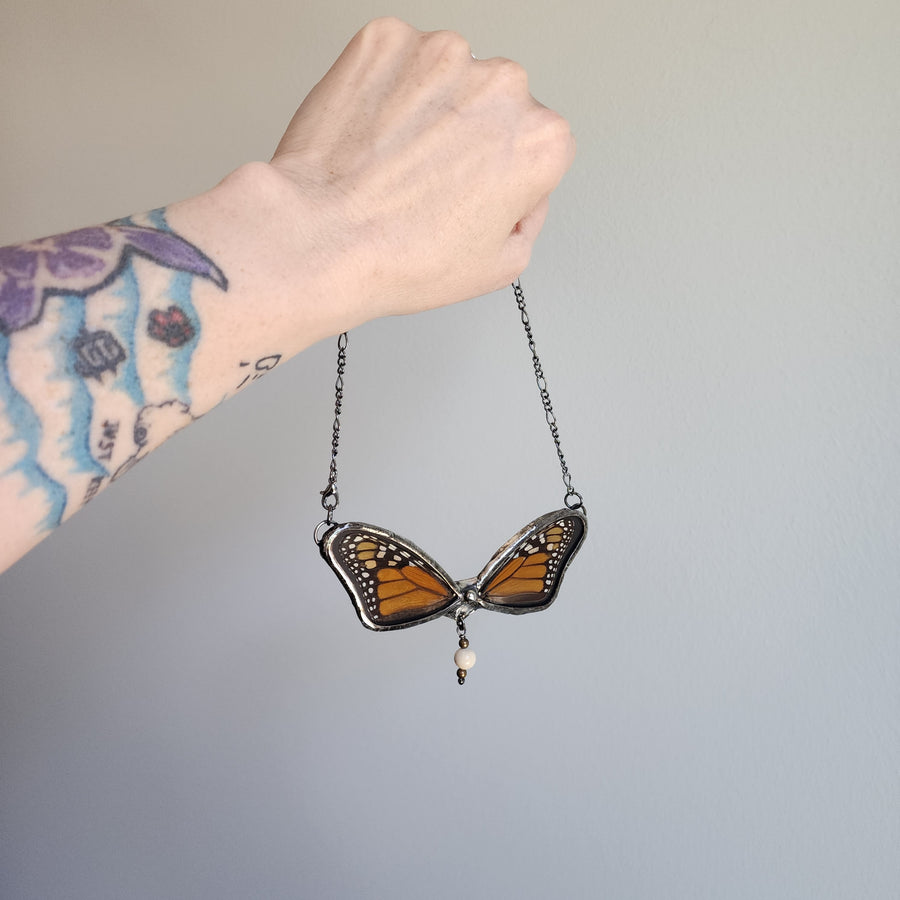 Large Butterfly Wing Necklace - SOLD