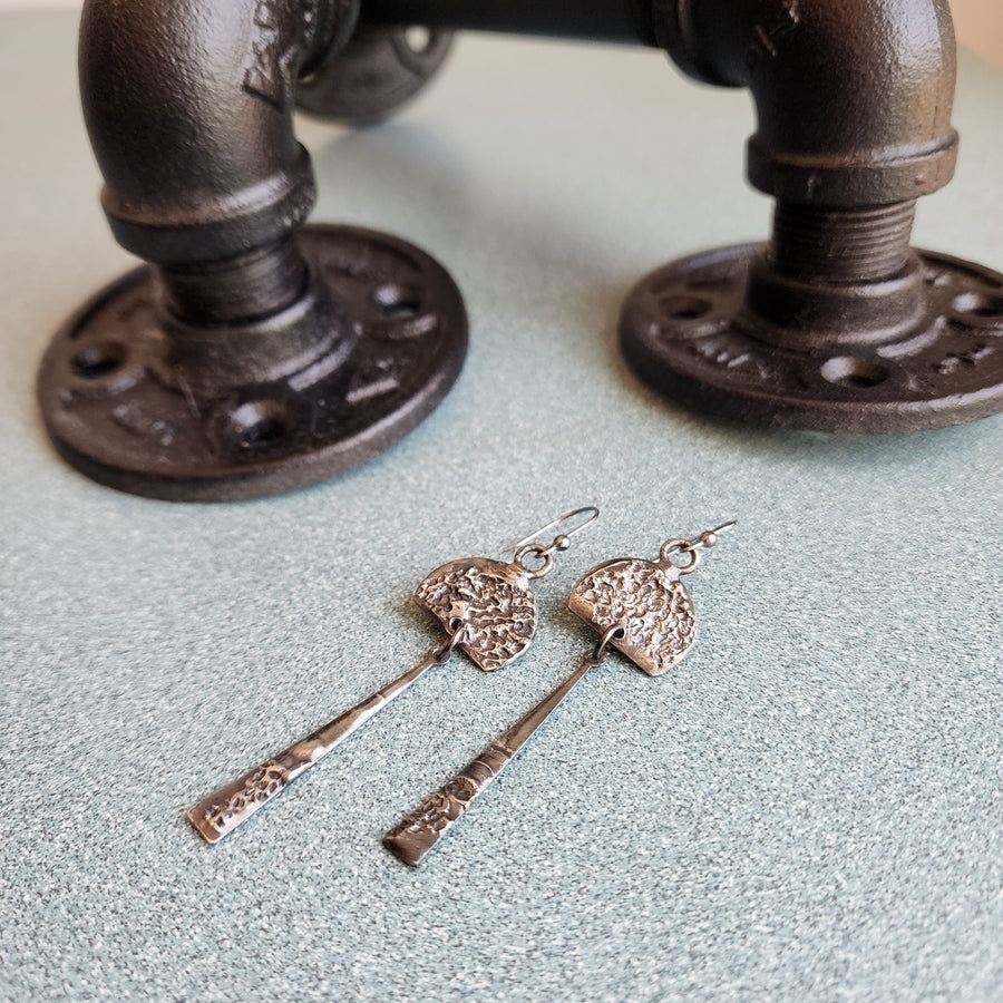 Long Mixed Metal Earrings Handmade Artisan Jewelry