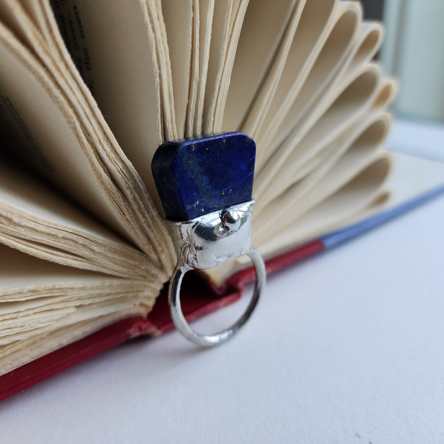 Blue Lapis Lazuli Statement Ring