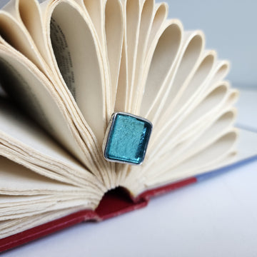SOLD - Handmade Metallic Blue Ring