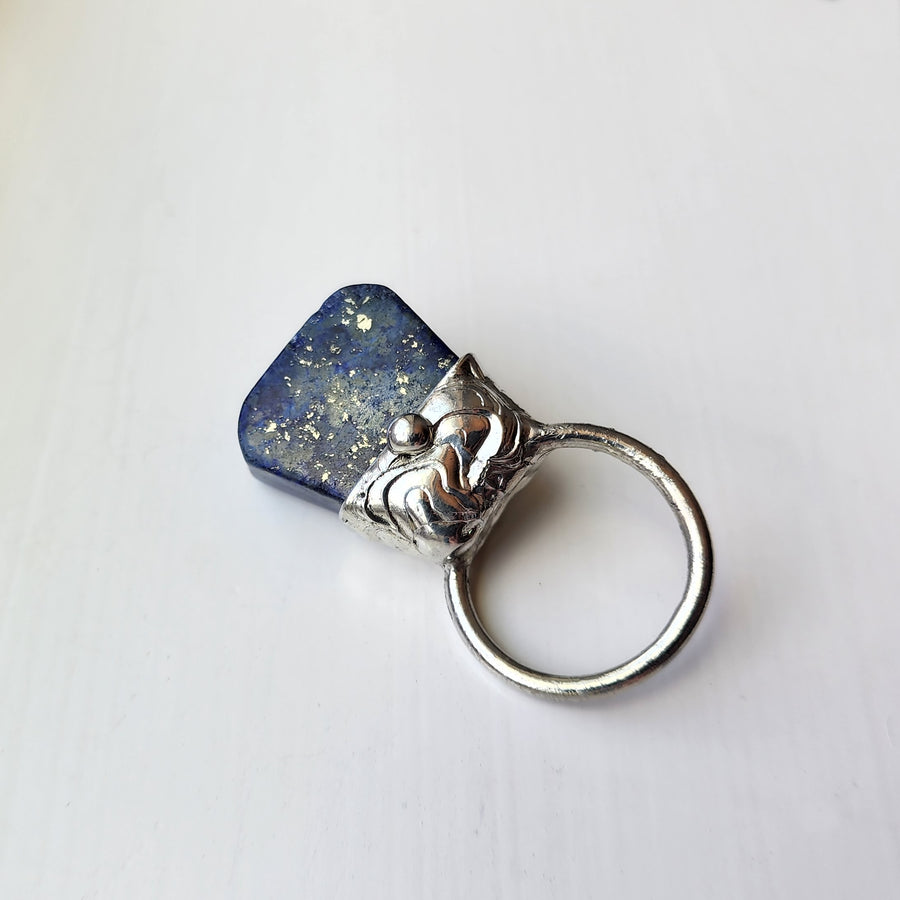 Blue Lapis Lazuli Statement Ring