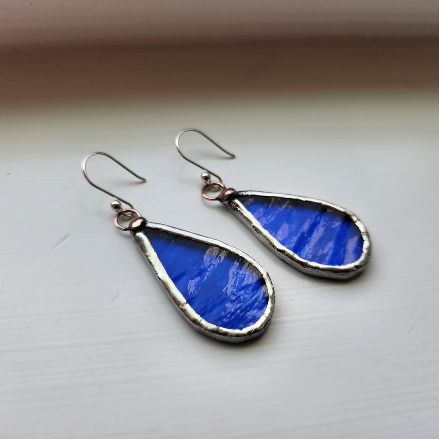 Hand Cut Stained Glass Earrings
