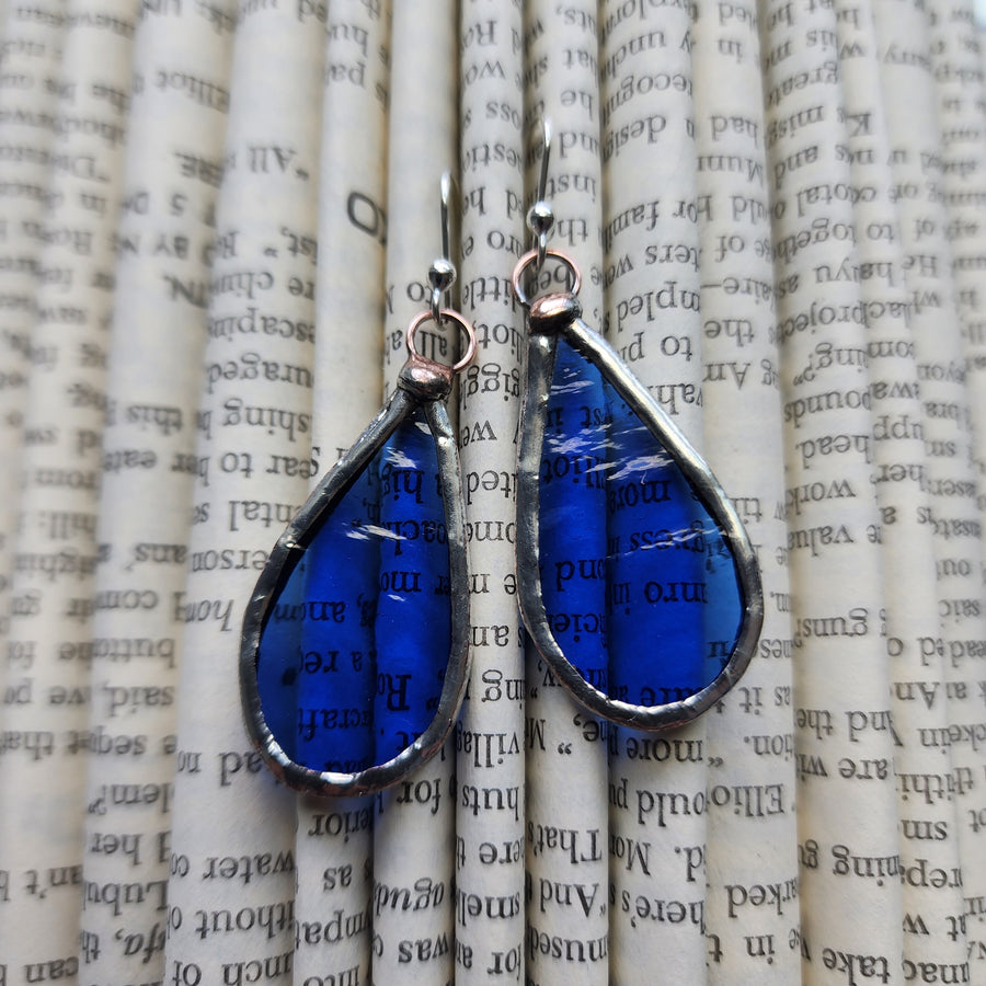 Hand Cut Stained Glass Earrings