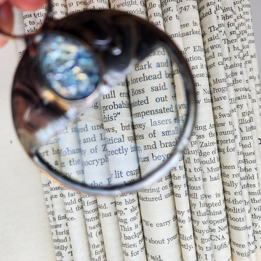 Magnifier Pendant with Icy Blue Pear Inset