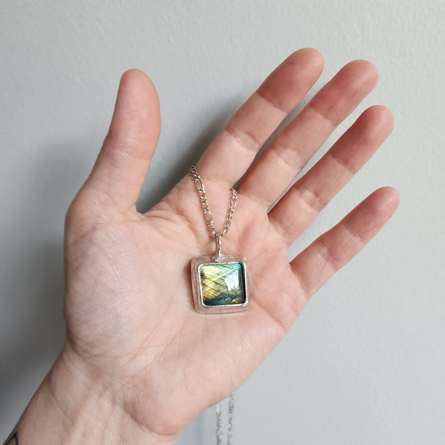 Labradorite Pendant Silver Finish - SOLD