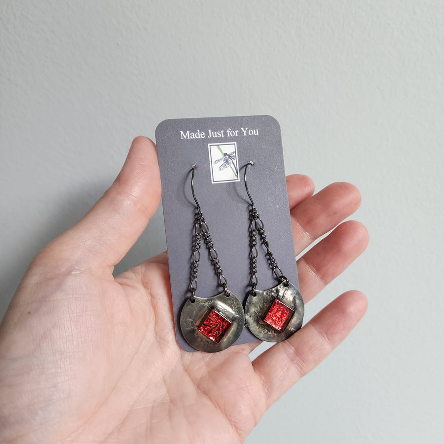 Red Chandelier Earrings