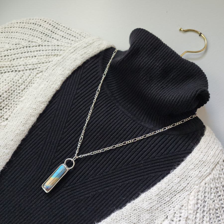 Geometric Labradorite Pendant Necklace - SOLD