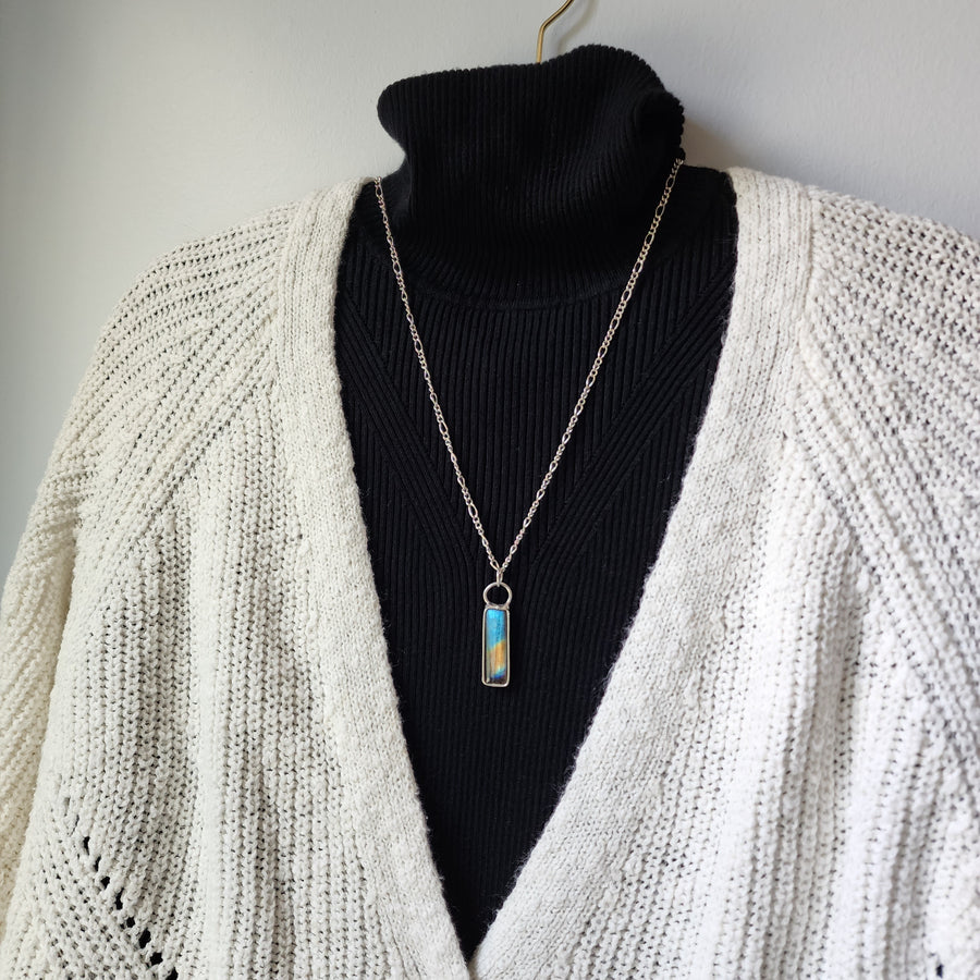Geometric Labradorite Pendant Necklace - SOLD