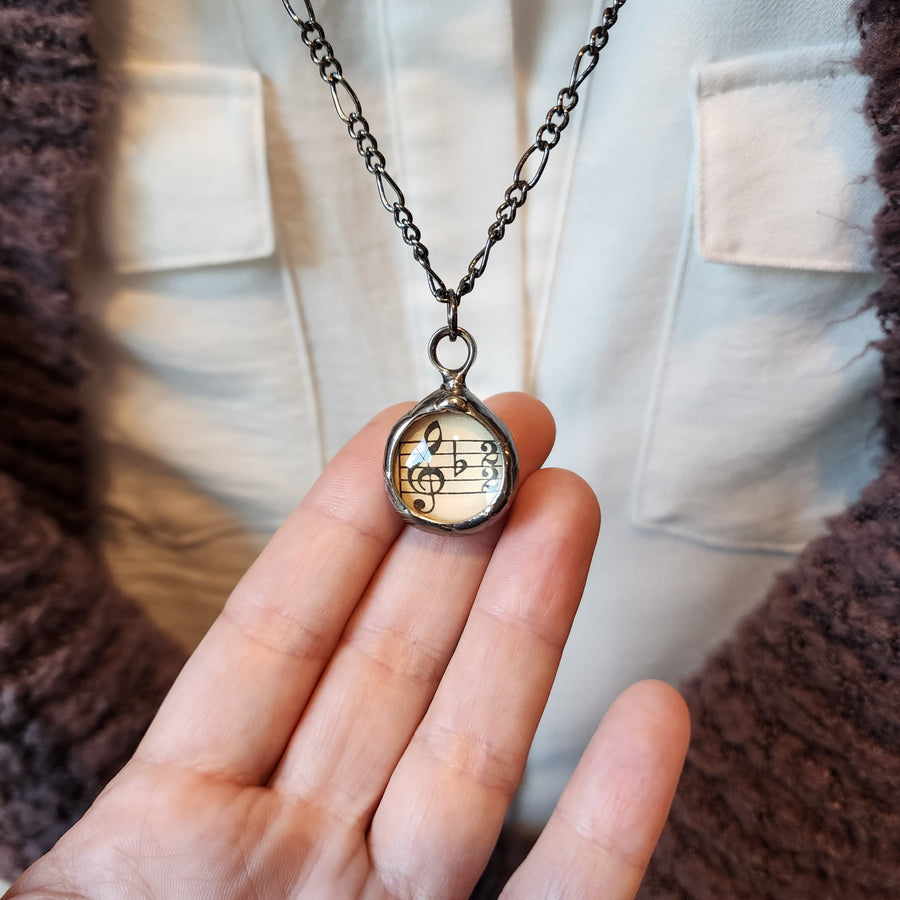 Musical Pendant, 1930s Sheet Music, Two Sided