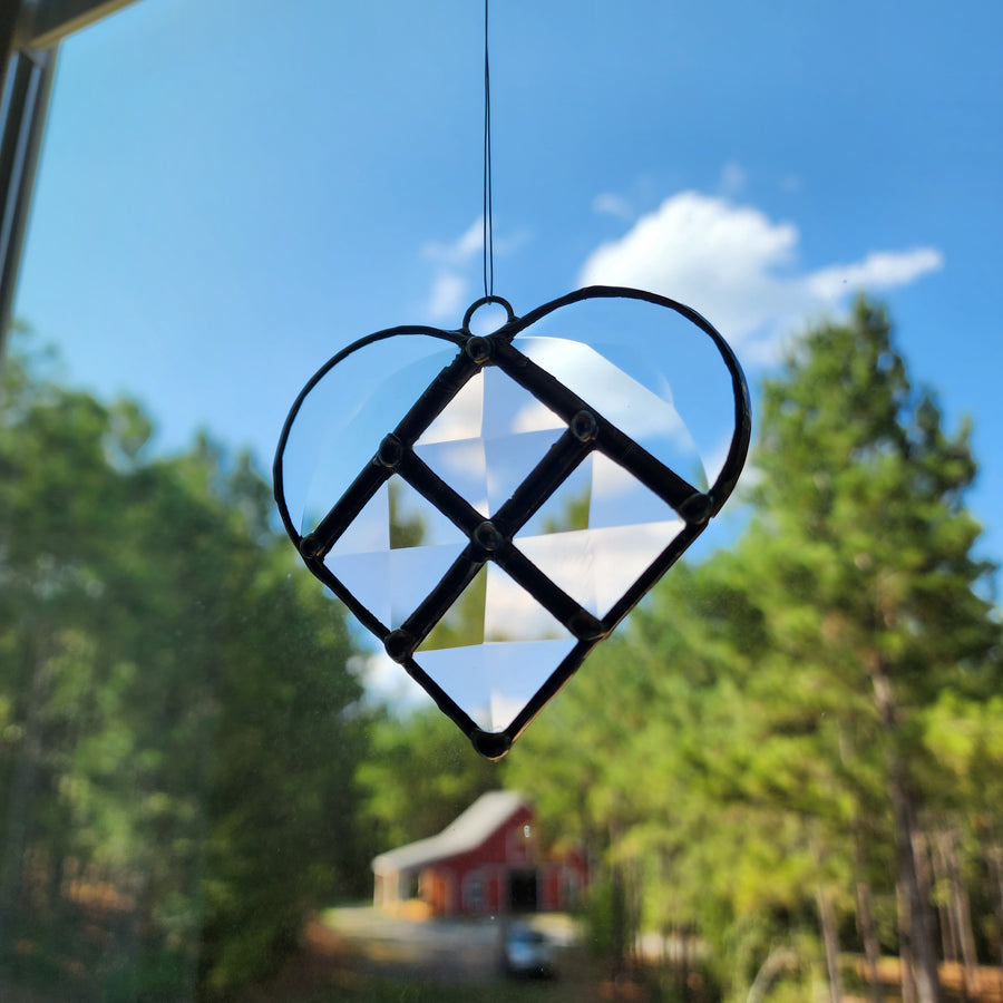 Stained Glass Suncatcher Peach Bevels