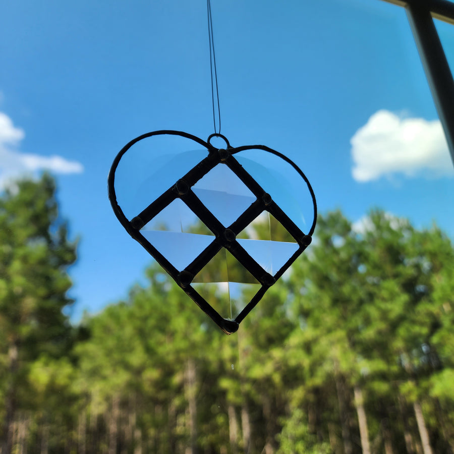 Stained Glass Suncatcher Peach Bevels