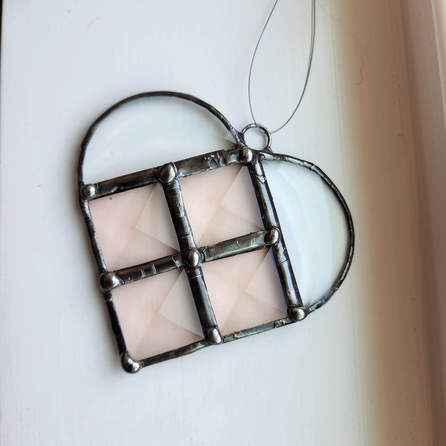 Stained Glass Suncatcher Peach Bevels
