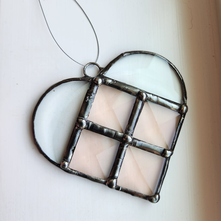 Stained Glass Suncatcher Peach Bevels