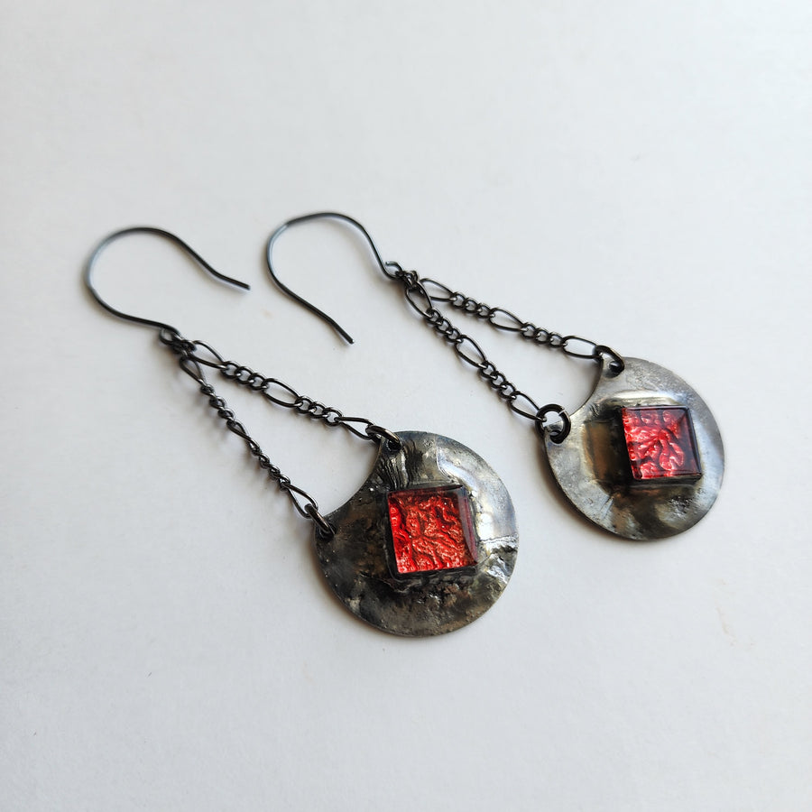 Red Chandelier Earrings