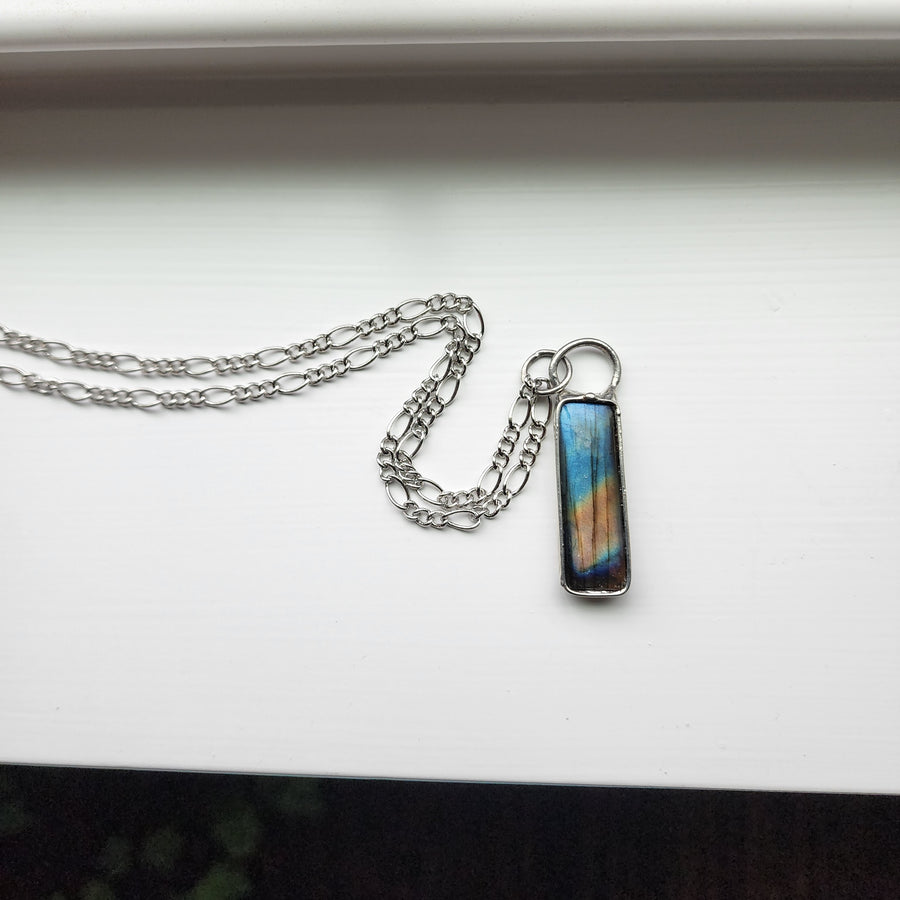Geometric Labradorite Pendant Necklace - SOLD