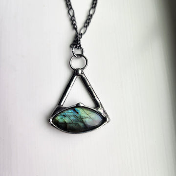 Green Labradorite Pendant Necklace - SOLD