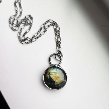 Green Labradorite Pendant Necklace - SOLD
